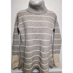 ADRIENNE VITTADINI 2-Ply Cashmere Sweater Pullover Turtleneck Womens Medium Gray